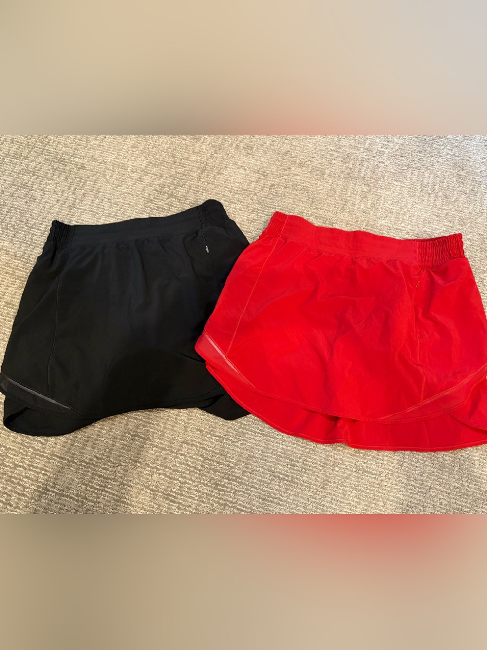 Lululemon LOT Hottie Hot HR Athletic Shorts Skort Black Red Size 10 Tennis